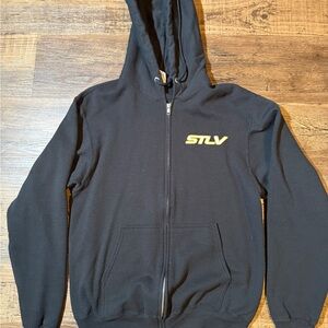 Black Hoodie Star Trek Zip Up with Graphic